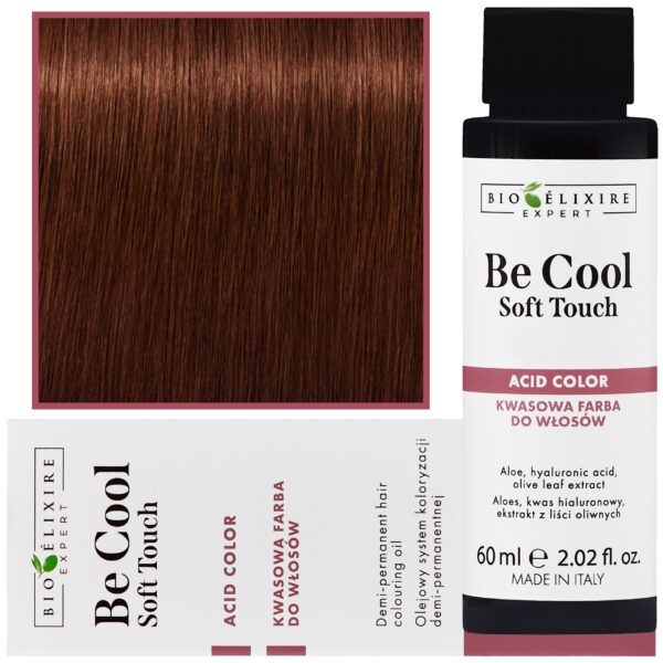 Bioelixire Be Cool Soft Touch - wegańska farba do włosów o kwasowej formule, 60ml 6.4 | Ciemny Miedziany Blond
