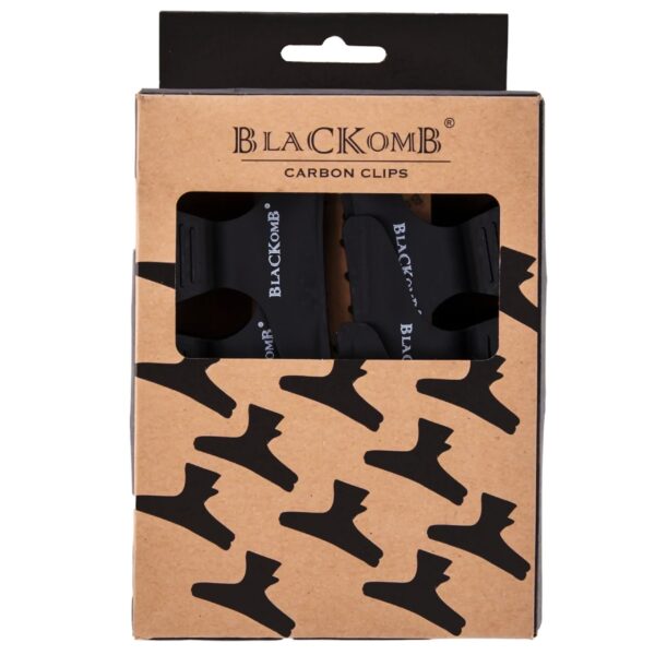 Poniks Blackomb Carbon Clips - karbonowe klamry fryzjerskie do włosów 6szt, czarne