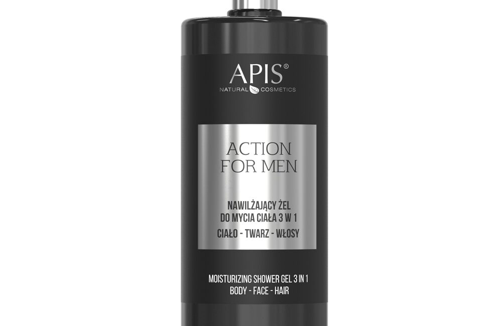 Nawilżający żel do mycia ciała 3w1 dla mężczyzn Apis Action For Men 1l