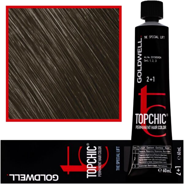 Goldwell Topchic - profesjonalna farba do włosów, 60ml 7SB@BL Srebrny Beżowy @ Niebieski