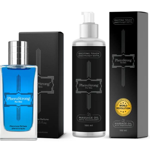 PheroStrong Pheromone for Men Perfumy 50 ml + Olejek do Ciała 100 ml ZESTAW