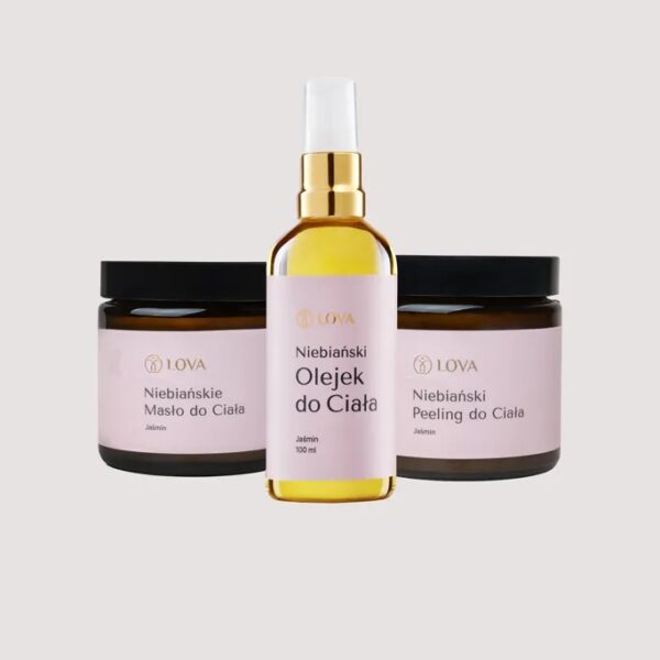 Naturalny Peeling, Olejek oraz Masło do Ciała o zapachu jaśminu.