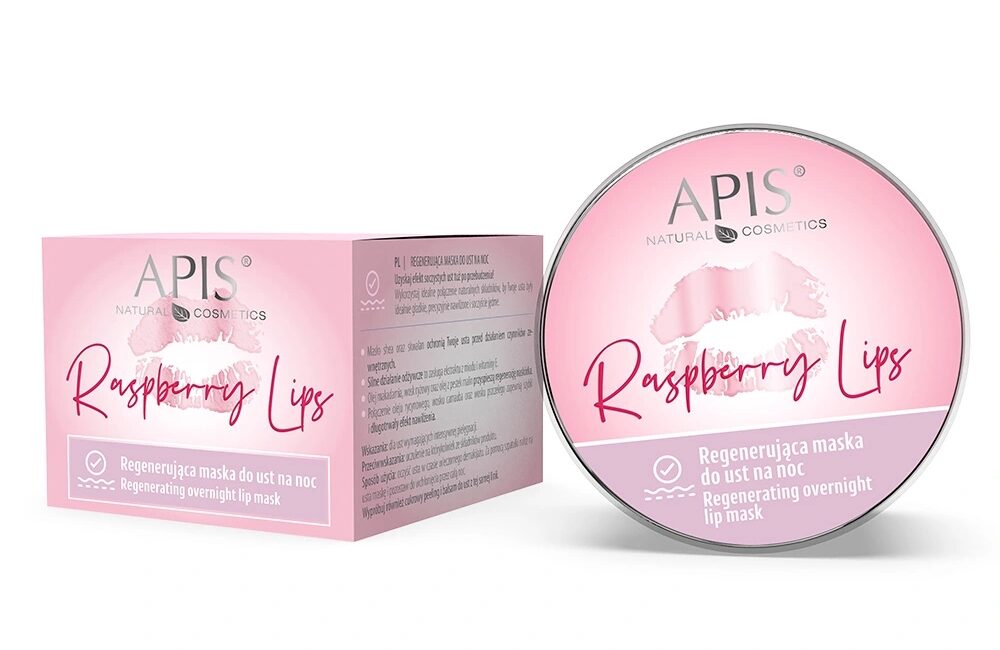Regenerująca maska do ust na noc - Apis Raspberry Lips - 10 ml