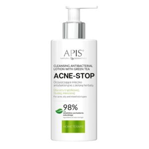 Oczyszczające mleczko antybakteryjne z zieloną herbatą Apis Acne-Stop Home Terapis 300 ml