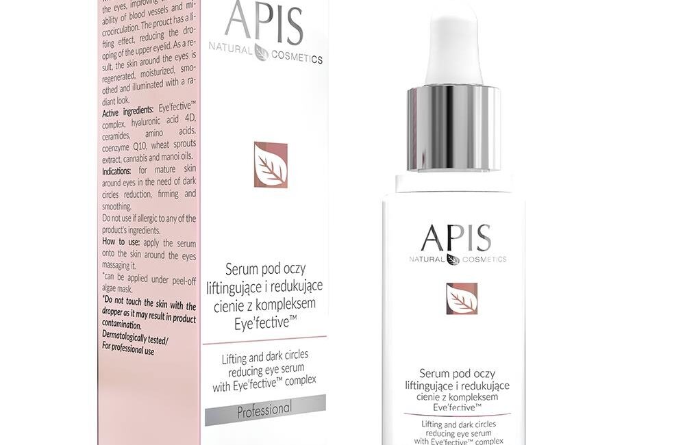 Serum pod oczy liftingujące i redukujące cienie Apis z kompleksem Eye’fective 30 ml