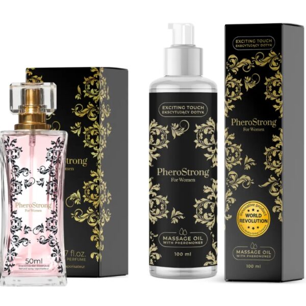 PheroStrong Pheromone for Women Perfumy 50 ml + Olejek do ciała 100 ml ZESTAW