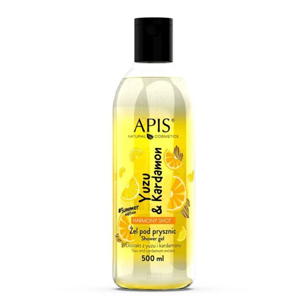 Żel pod prysznic Yuzu&Cardamon - Apis Harmony Shot - 500 ml