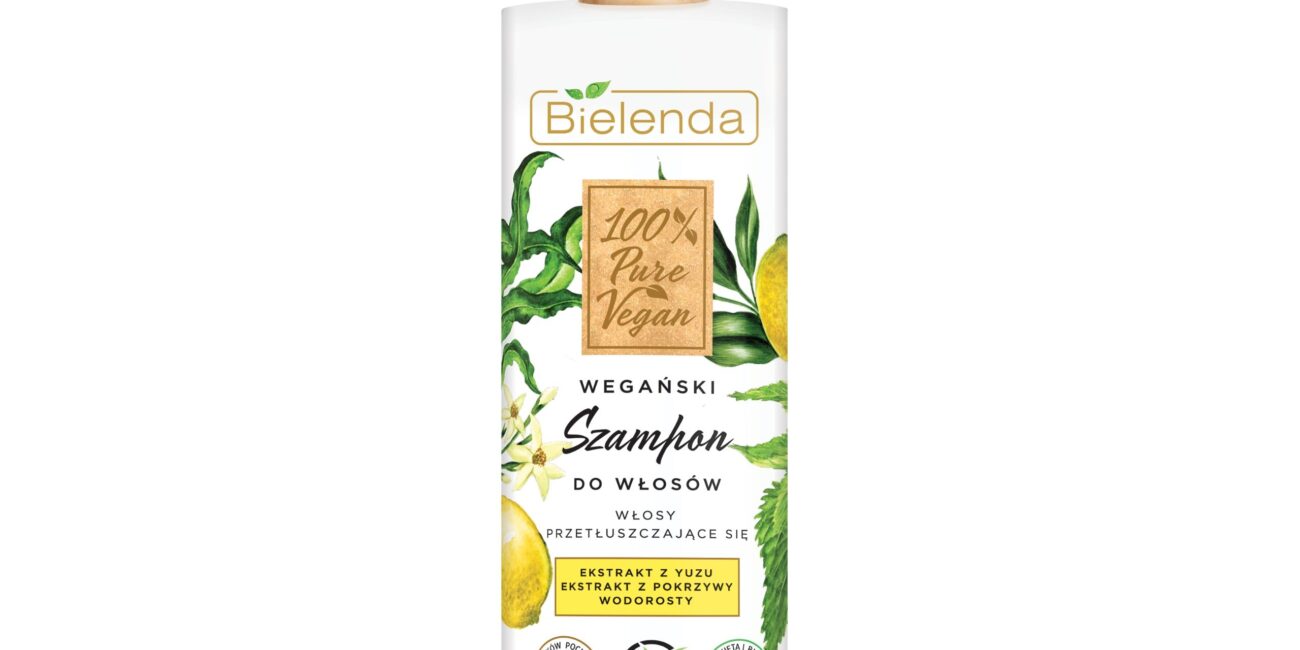 Bielenda 100% PURE VEGAN Wegański szampon do włosów - WŁOSY PRZETŁUSZCZAJĄCE SIĘ