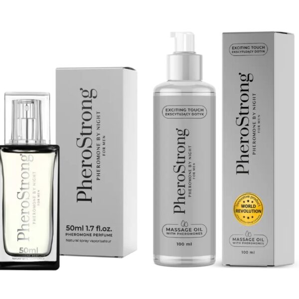 PheroStrong By Night for Men Perfumy 50 ml + Olejek do ciała 100 ml ZESTAW