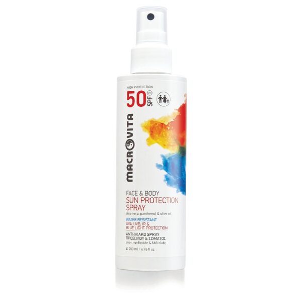 MACROVITA spray do opalania twarzy i ciała SPF50 bio-aloes, panthenol i bio-oliwa 200ml