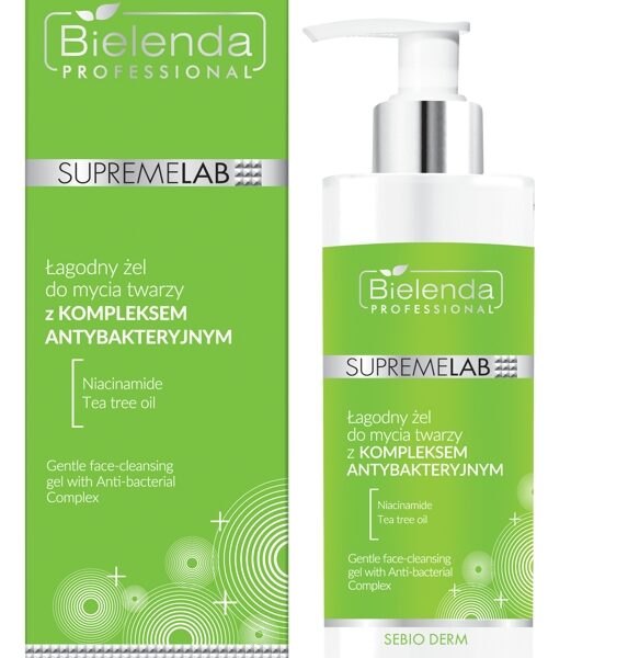 Łagodny żel do mycia twarzy z kompleksem antybakteryjnym Bielenda Supremelab Sebio Derm 200 g