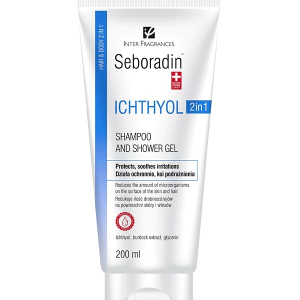 Przeciwłupieżowy szampon i żel 2w1 do skóry wrażliwej atopowej Seboradin ICHTHYOL 200 ml