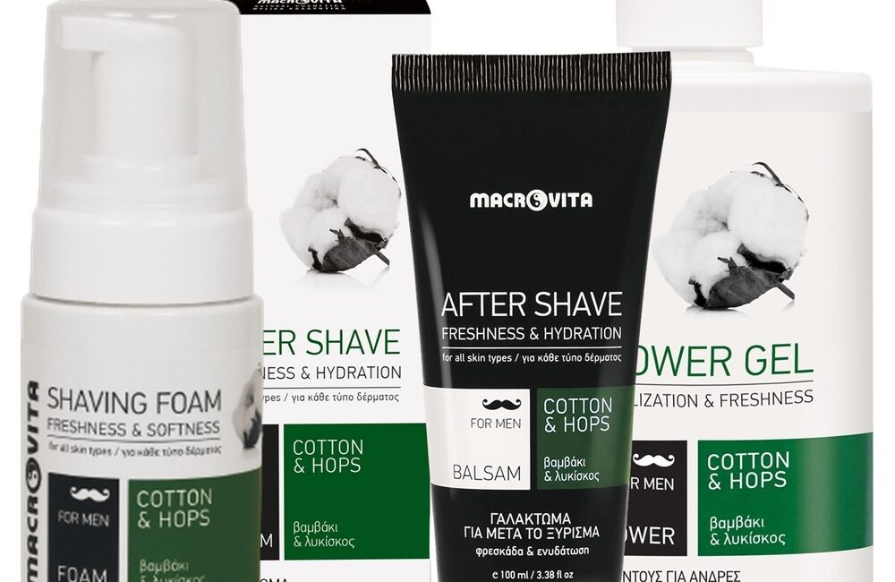 Zestaw MACROVITA MEN: pianka do golenia 125ml + balsam po goleniu 100ml + naturalny żel pod prysznic 500ml