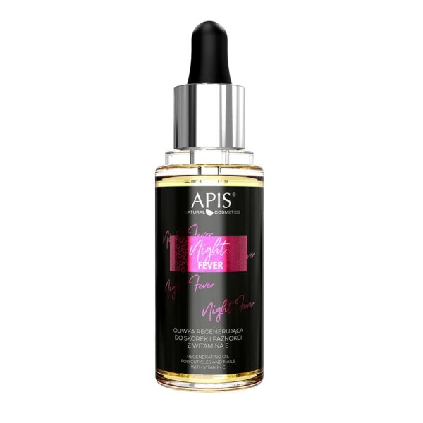 Oliwka regenerująca do skórek i paznokci z witaminą E Apis Night Fever 30 ml