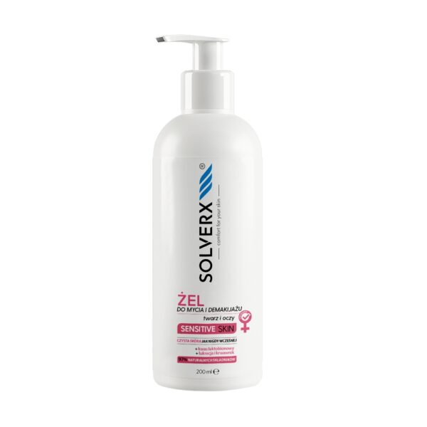 Żel do mycia i demakijażu twarzy i oczu Solverx Sensitive Skin 200 ml