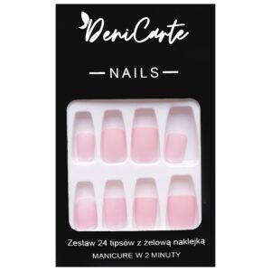 DeniCarte Tipsy Square - zestaw sztucznych paznokci, różne kolory Pink | Różowy
