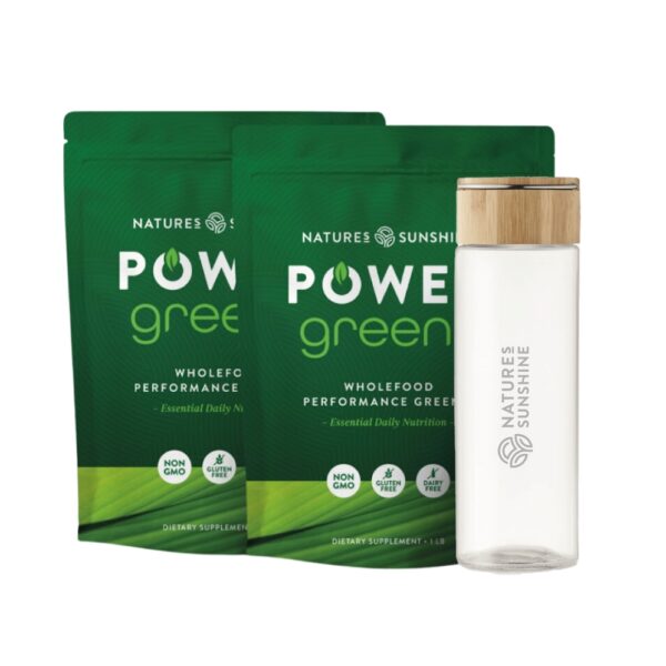 Power Greens 2Pak + Szklana Butelka Gratis