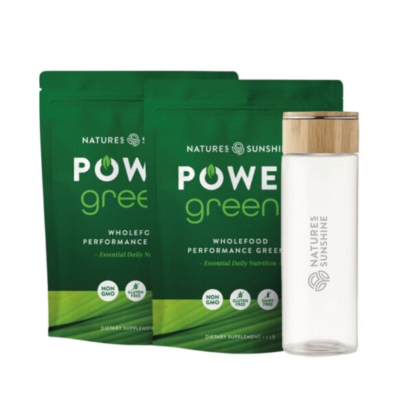 Power Greens 2Pak +  Szklana Butelka Gratis