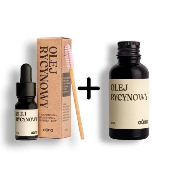 olej rycynowy 10 ml + 30 ml REFILL + szczoteczka | naturalna odżywka do brwi i rzęs