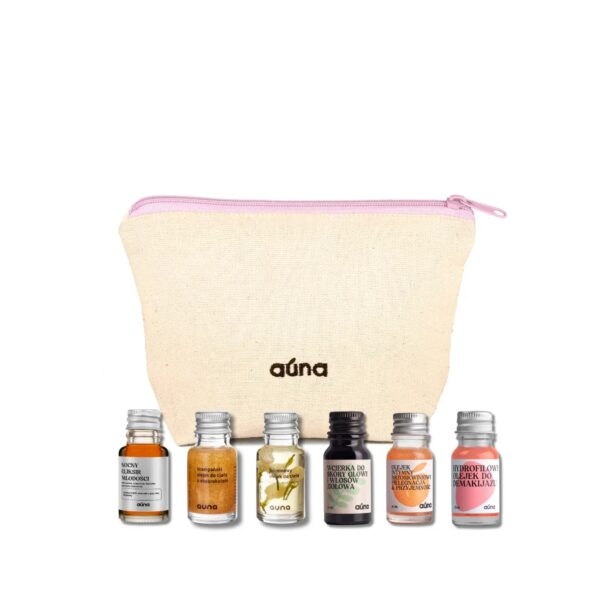 Zestaw Prezentowy Mini Produktów AUNA z Kosmetyczką Gratis 6 x 10 ml