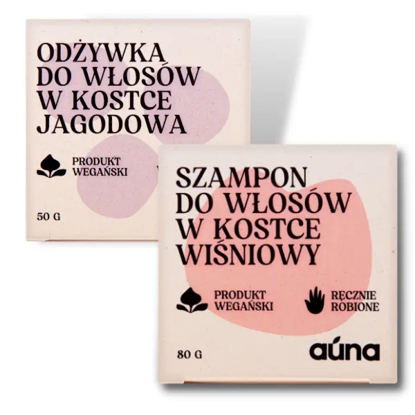 Zestaw Szampon Wiśniowy w Kostce 80 g + Odżywka Jagodowa w Kostce 50g