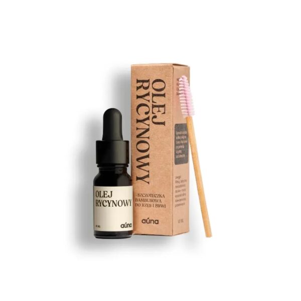 auna pure olej rycynowy 10 ml ze szczoteczką  odżywka do brwi i rzęs