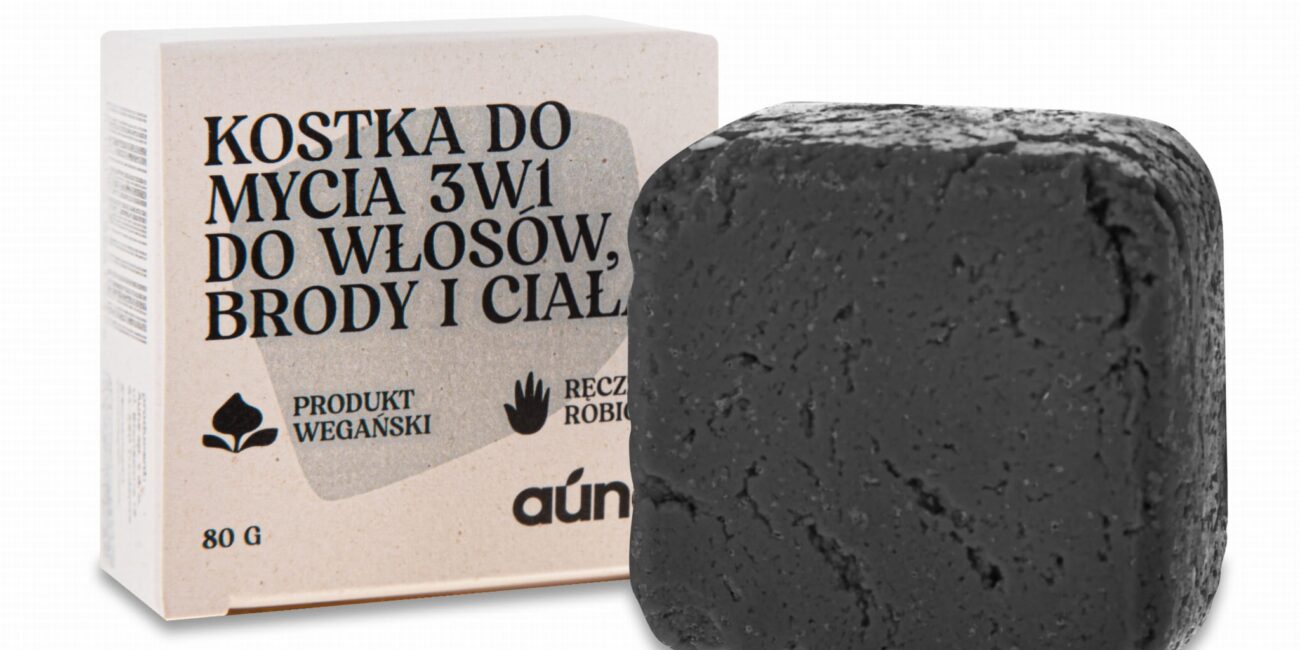 Kostka do mycia 3w1 dla mężczyzn włosy & broda & ciało z węglem aktywnym