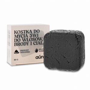 Kostka do mycia 3w1 dla mężczyzn włosy & broda & ciało z węglem aktywnym