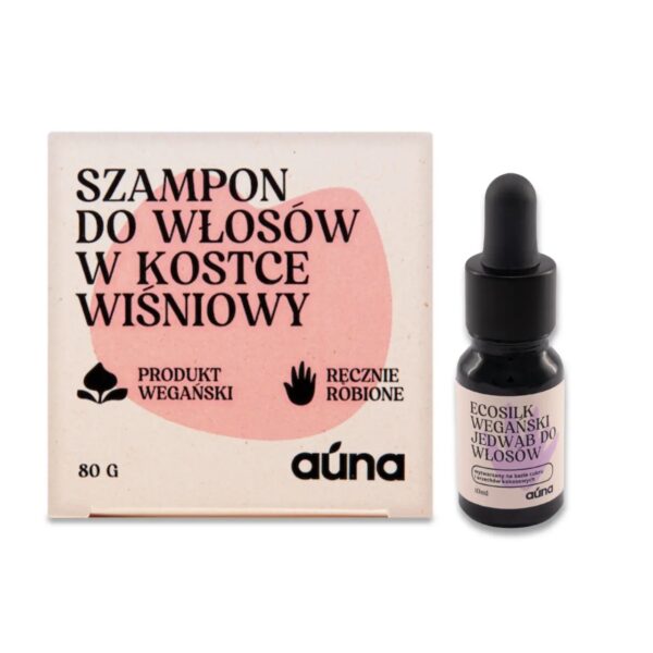 Zestaw do włosów - zdrowy blask, szampon do włosów, wegański jedwab na końcówki