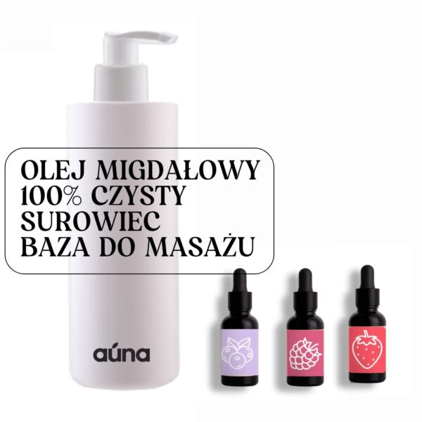 Olej ze słodkich migdałowów 100 % czysty surowiec 1 l | baza do masażu | GRATIS 3 zapachy