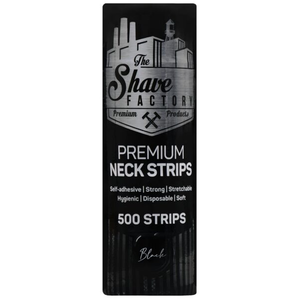 The Shave Factory Neckpaper - papierowy kołnierz fryzjerski w rolce, kolor czarny