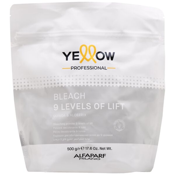Alfaparf Yellow Bleach 9 Levels Of Lift – rozjaśniacz w proszku do 9 tonów z ochronną formułą dla struktury włosa, 500g