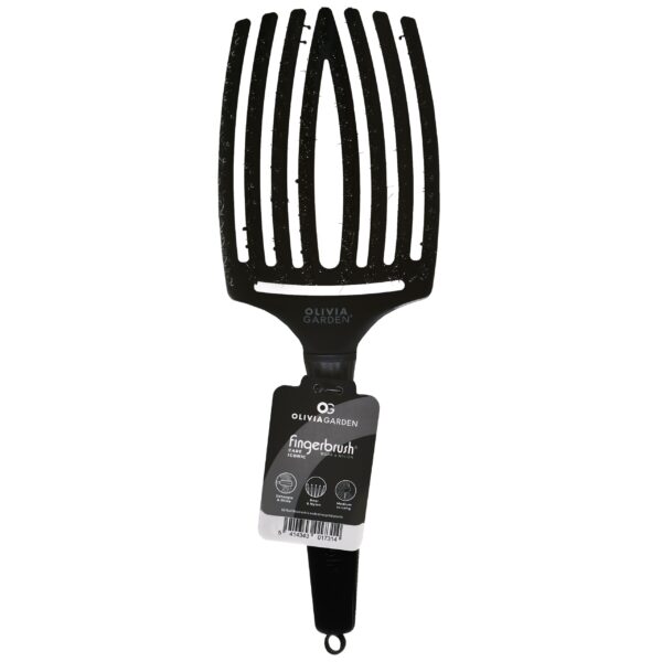 Olivia Garden Finger Brush Full Black Large - szczotka do włosów z włosiem dzika