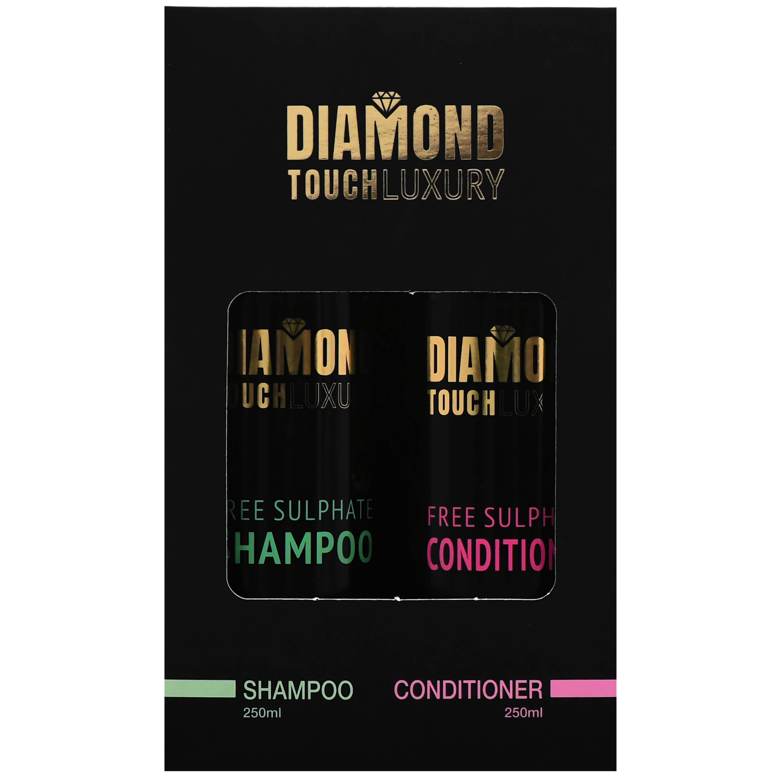 Diamond Touch Luxury Free Sulphate zestaw szampon + odżywka - zestaw do włosów delikatnych, 2x250ml