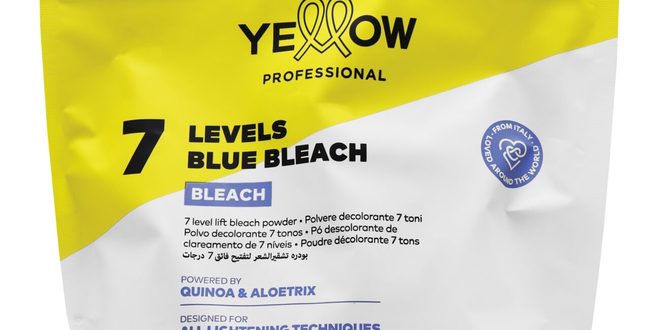 Alfaparf Yellow 7 Levels Blue Bleach – niebieski proszek rozjaśniający do 7 poziomów, 500 g