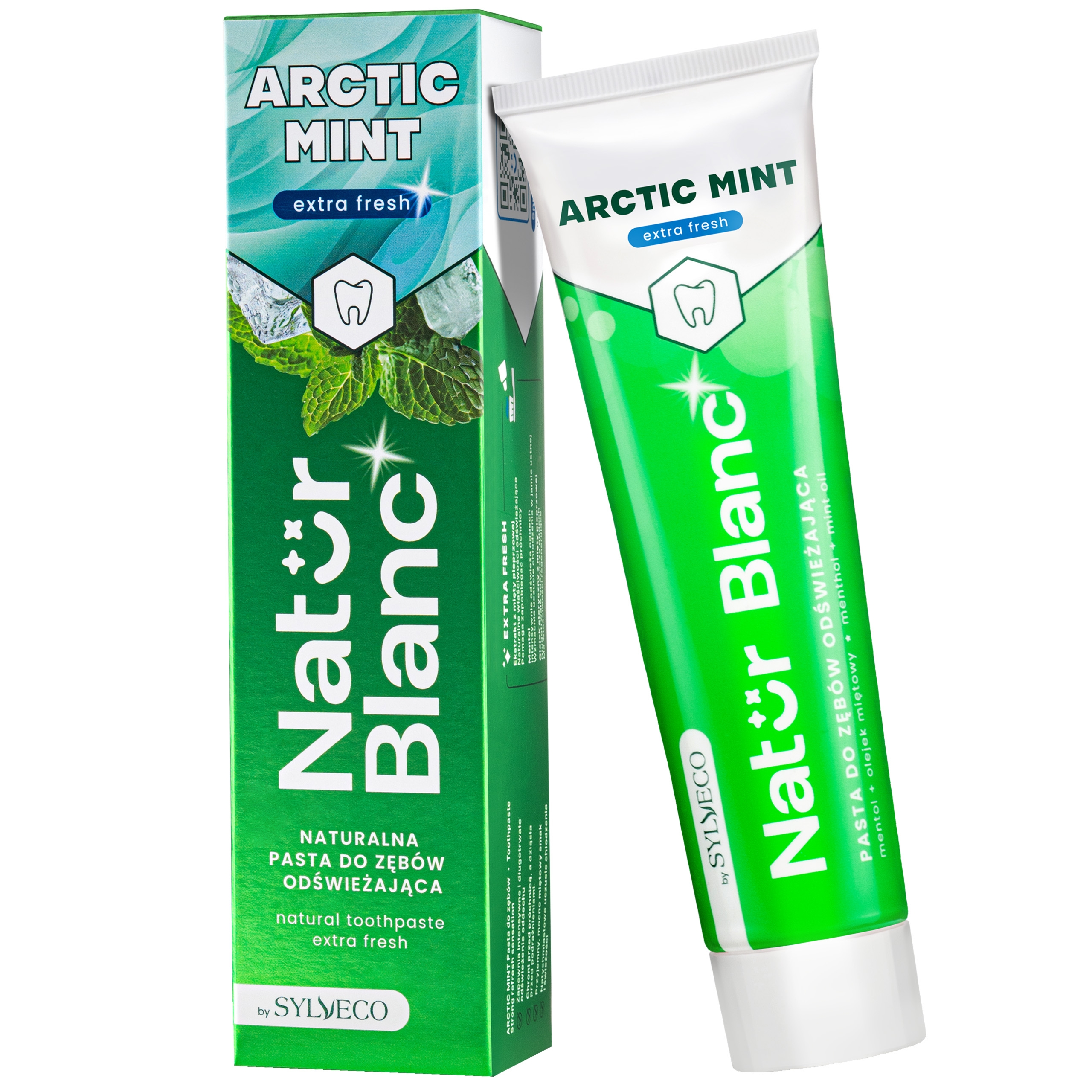 Sylveco Natur Blanc Pasta do zębów ARCTIC MINT - intensywne odświeżenie dla zębów, 100ml