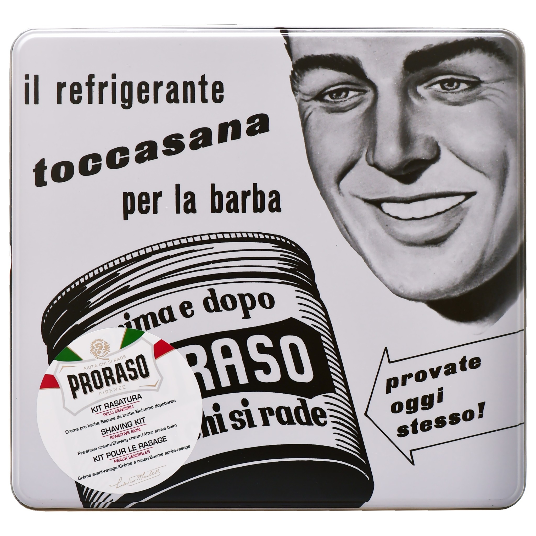 Proraso Sensitive Shaving Kit - zestaw do golenia skóry wrażliwej, 2x100ml + 150ml