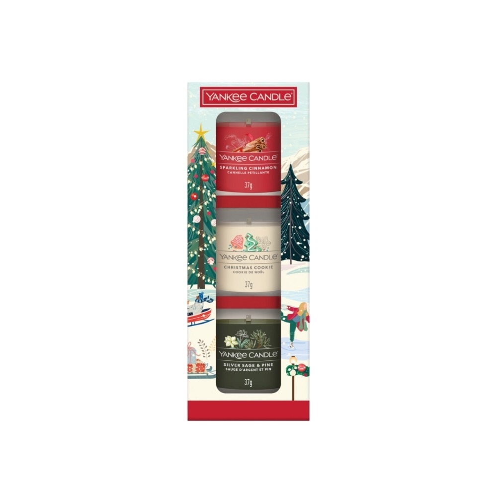 YANKEE CANDLE APRES SKI 3 X 37G (Silver Sage & Pine, Christmas Cookie, Sparkling Cinnamon)