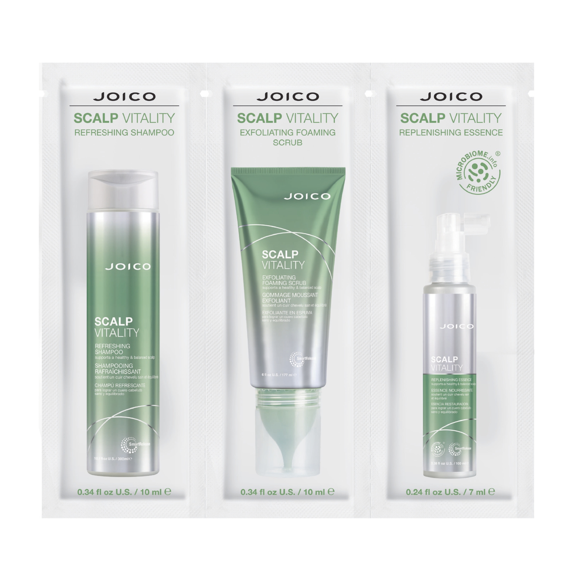 Zestaw JOICO Scalp Vitality Szampon 10 ml + Peeling 10 ml + Esencja 7 ml