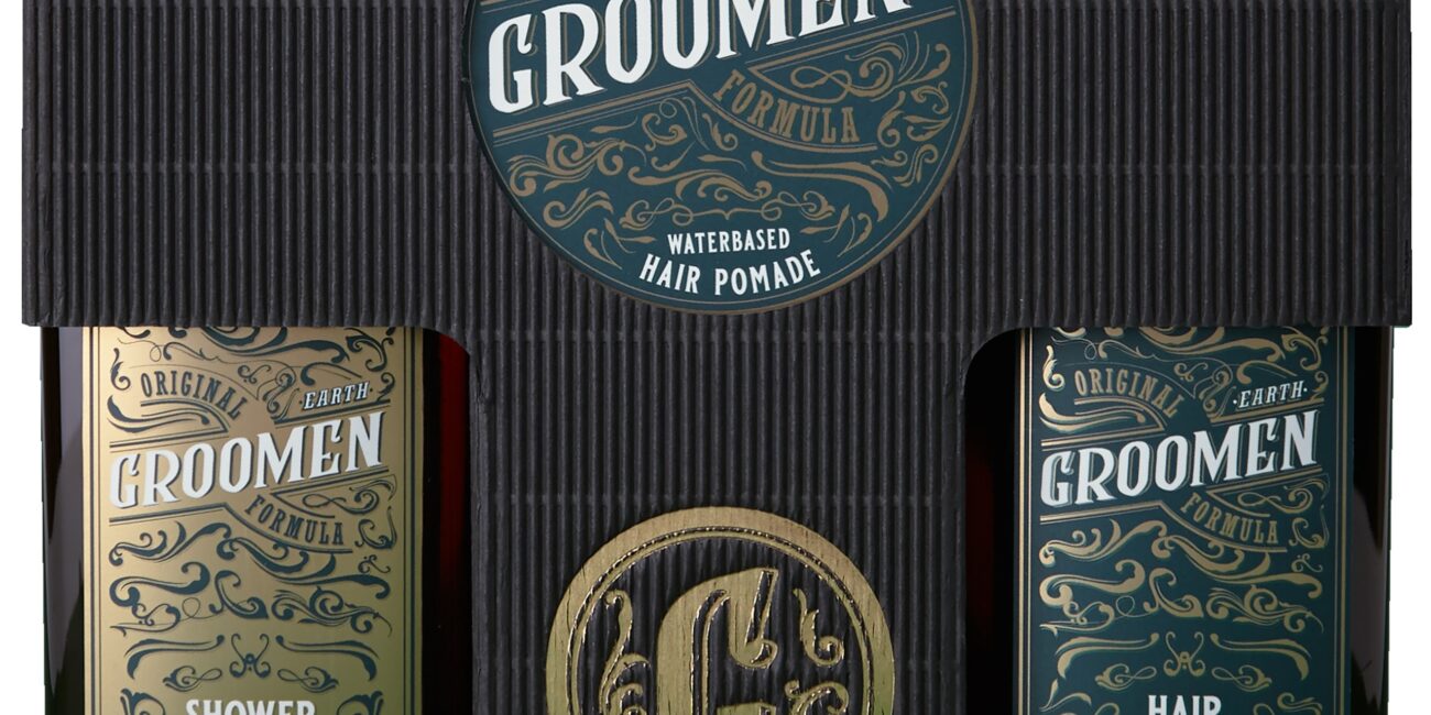 Groomen Earth Zestaw do ciała i włosów – żel do kąpieli, szampon oraz pomada do włosów, 2x300ml+120g