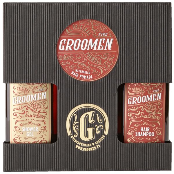 Groomen Fire Zestaw do Brody – szampon, balsam oraz olejek, 150ml+50g+50ml