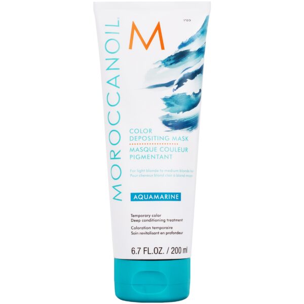 Moroccanoil Color Depositing Mask - arganowa maska koloryzująca do włosów, 200ml Aquamarine | Zimny Niebieski