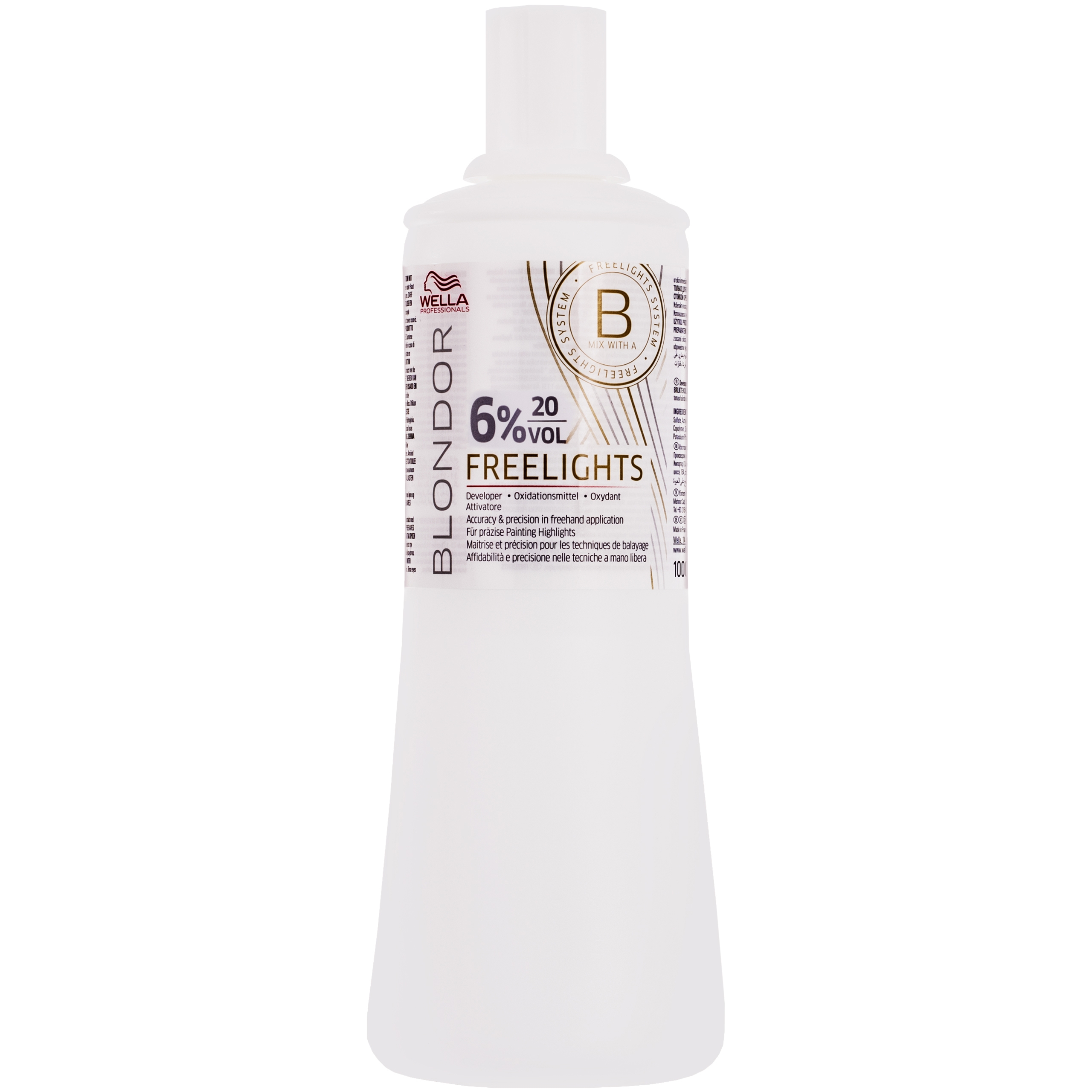 WELLA Blondor Freelights - kremowa emulsja do pasemek, 1000ml 6% | VOL 20