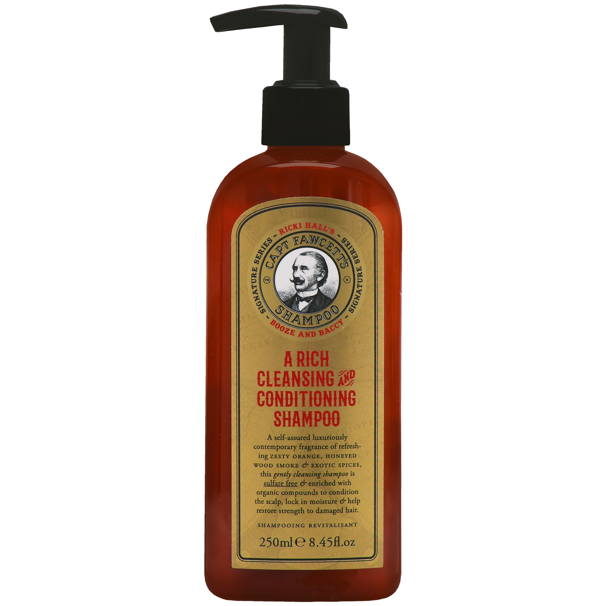 Captain Fawcett Booze & Baccy Beard Shampoo – szampon do brody z nutą tytoniu i pomarańczy, 250ml
