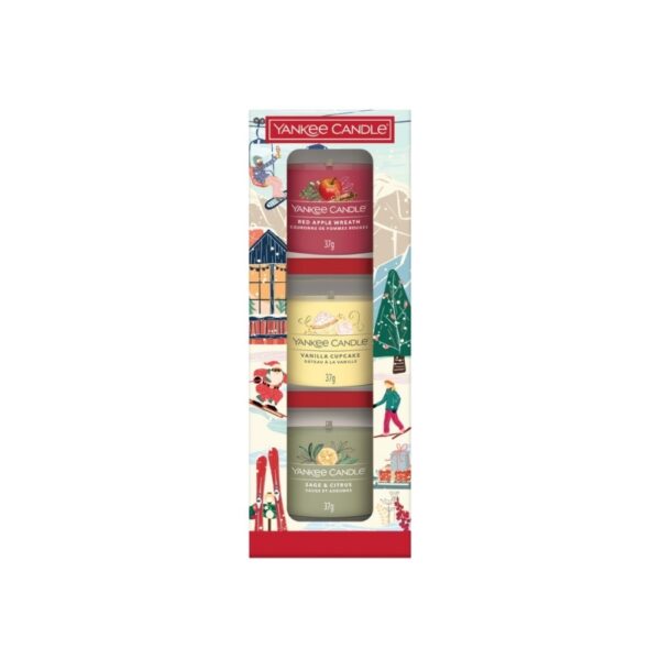 YANKEE CANDLE APRES SKI 3 X 37G (Red Apple Wreath, Sage & Citrus, Vanilla Cupcake)