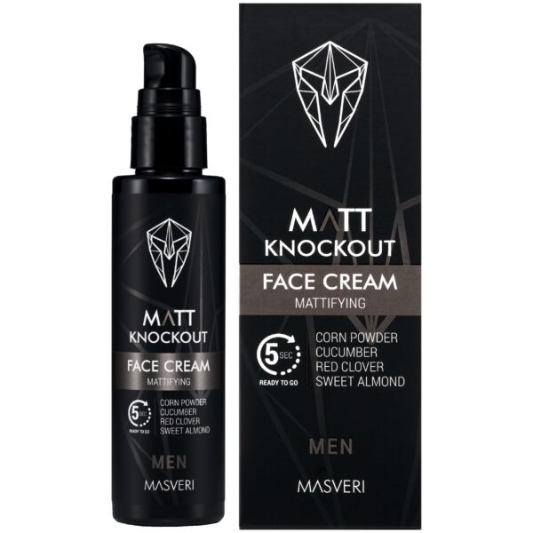 Masveri Face Cream Matt Knockout Mattyfying – matujący krem do twarzy dla mężczyzn, 75ml