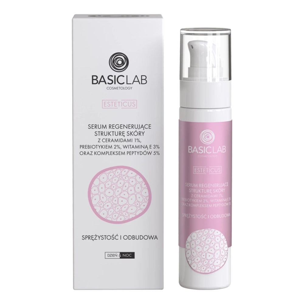 Serum regenerujące strukturę skóry z ceramiadami 1% i kompleksem peptydów 5% - BasicLab - 50 ml