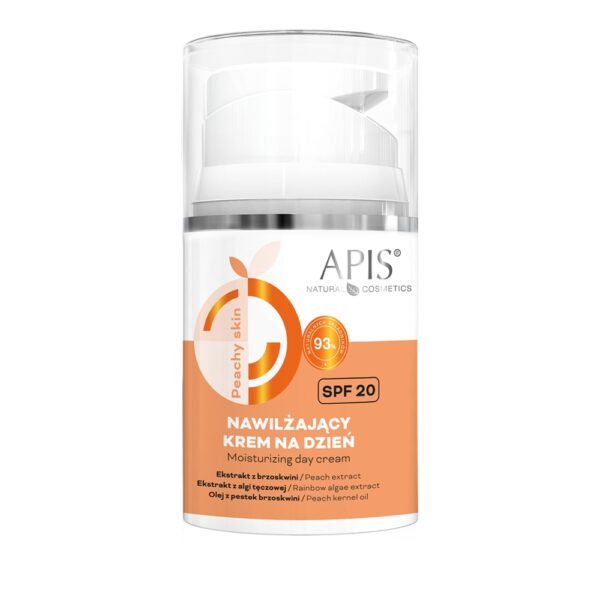 Nawilżający krem na dzień SPF 20 - Apis Peachy Skin - 50 ml
