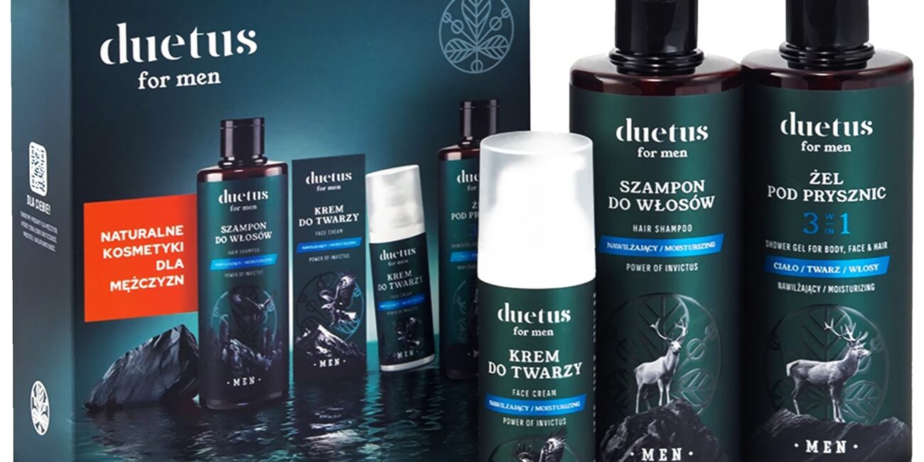 Duetus For Men Zestaw Power of Invictus – kompleksowa pielęgnacja dla mężczyzn, 2x300ml+50ml