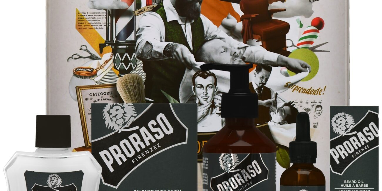 Proraso Cypress & Vetiver Beard Gift Set – zestaw do brody z szamponem, balsamem i olejkiem, 200ml+100ml+30ml